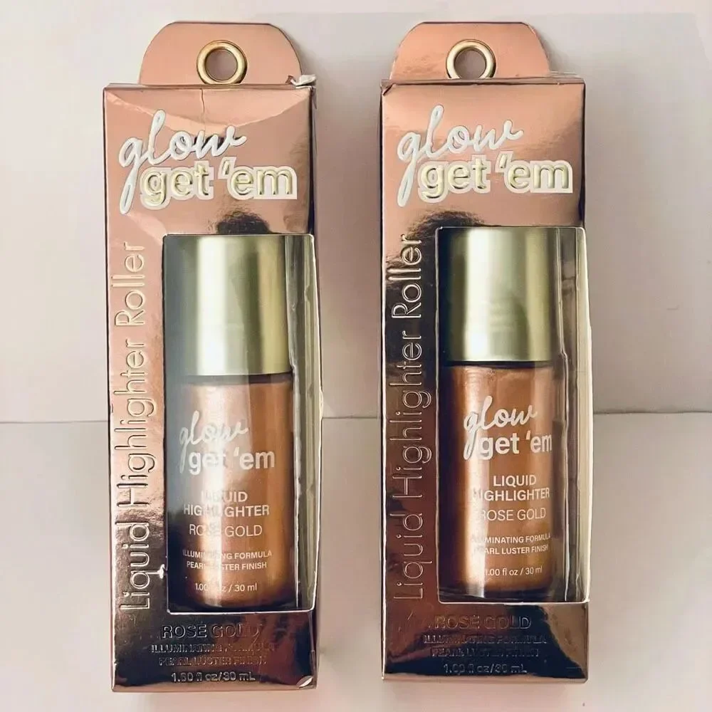 NWT 2 glow get’em liquid highlighter roller Rose Gold for a Radiant Healthy Glow